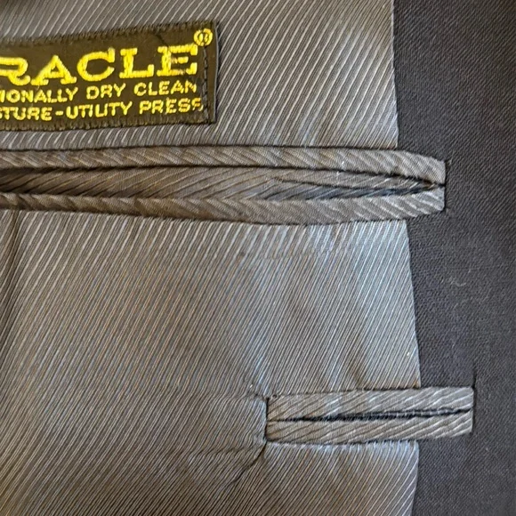 Hart Shaffner Marx 46R Navy Blue Wool Blazer Jacket Coat Two Button USA Viracle - Picture 12 of 13